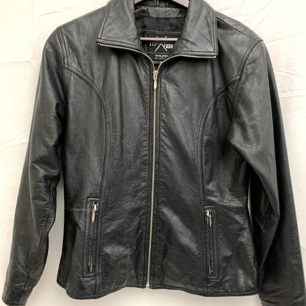 Women's Maxima (Wilson's Leather) - Black Leather Jacket Size M